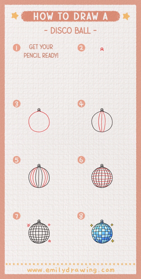 how to draw a disco ball pinterest pin
